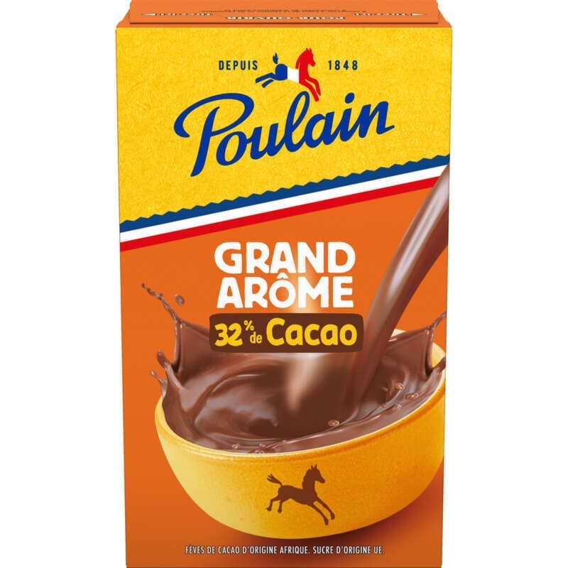 découvrez le chocolat en poudre poulain, parfait pour préparer de délicieuses boissons chaudes et recettes gourmandes. un goût riche et authentique pour les amateurs de chocolat.